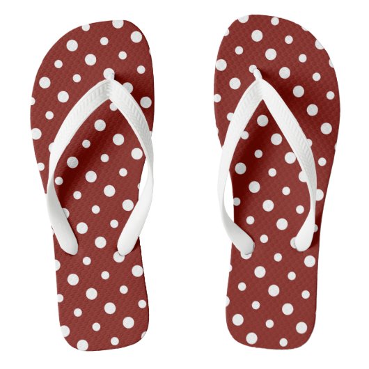 Schuur rood met witte Stippen Teenslippers (Voetbed)