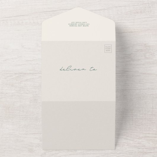 Schuur rustiek Boerderij bruiloft smaragd QR All In One Uitnodiging (Buitenkant)