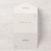  Schuur Rustieke Emerald QR RSVP Boerderij Bruilof All In One Uitnodiging (Buitenkant)