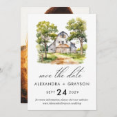Schuur Save the Date, Rustieke boerderij Foto Kaart (Voorkant / Achterkant)