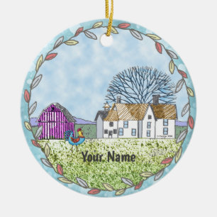 Schuur scène keramisch ornament
