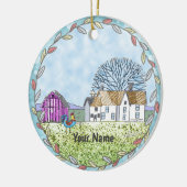 Schuur scène keramisch ornament (Links)