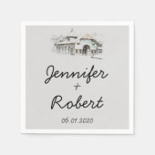 Schuur schets bruiloft servet (Voorkant)