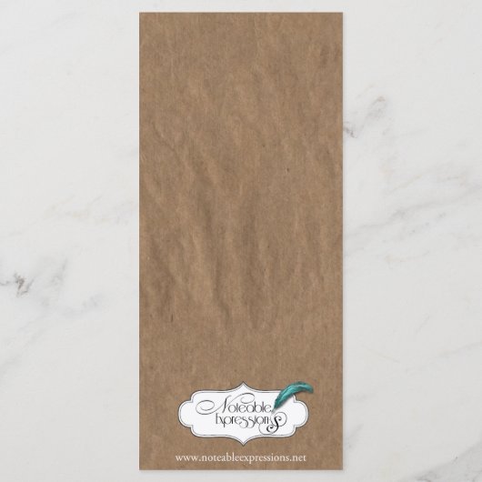 Schuur schets land bruiloft menu (Achterkant)