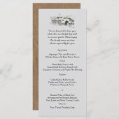 Schuur schets land bruiloft menu (Voorkant / Achterkant)