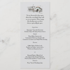 Schuur schets land bruiloft menu