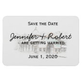 Schuur Schets Land Bruiloft Save the Date Magneet (Horizontaal)