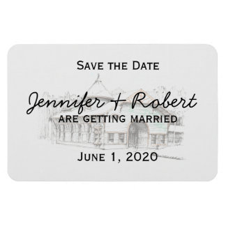 Schuur Schets Land Bruiloft Save the Date Magneet
