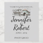 Schuur schets land bruiloft wijn label wijn etiket (Enkel label)