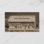 Schuur Sepia Bruin  Landelijk Rustiek Boerderij Visitekaartje (Voorkant)