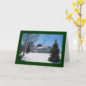 Schuur, Silo & Altijdgroen in Sneeuw Kaart (Gele Bloem)