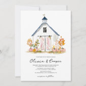 Schuur stijl rustieke boerderij bruiloft kaart (Voorkant)