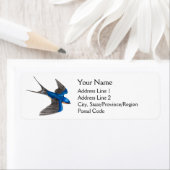 Schuur Swallow in Flight Adresetiketten Etiket (Insitu)