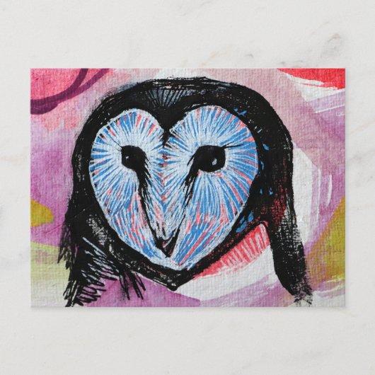 Schuur Uil Art Briefkaart (Voorkant)