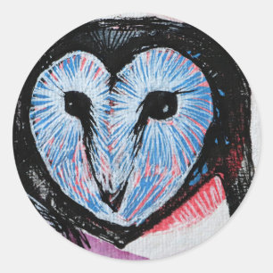 Schuur Uil Art Ronde Sticker
