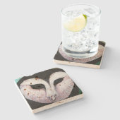 Schuur Uil Art Stenen Onderzetter (Zijkant)