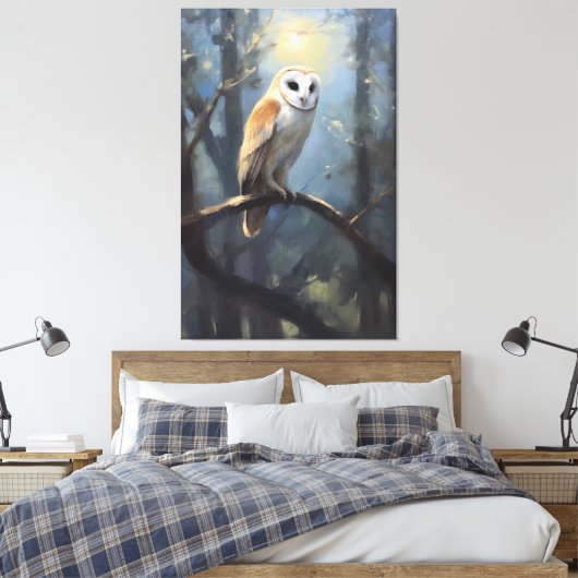 Schuur Uil Dreamscape, olieverfschilderij Canvas Afdruk (Insitu (Slaapkamer))