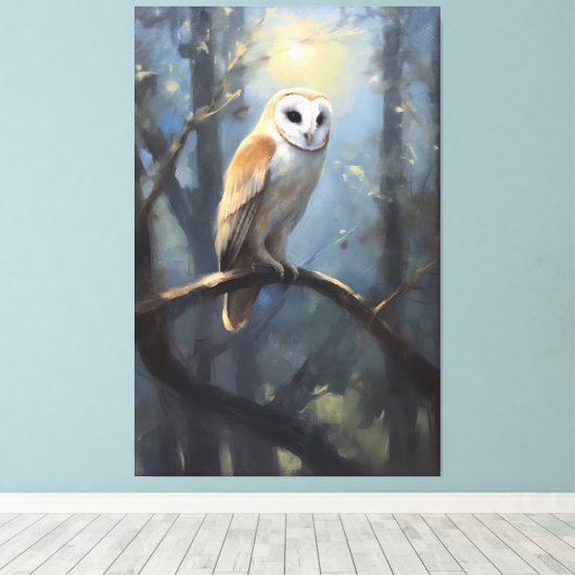 Schuur Uil Dreamscape, olieverfschilderij Canvas Afdruk (Insitu (Houten vloer))
