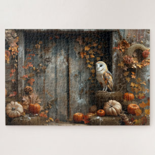  Schuur Uil en Schuur Hout Herfst 20x30 Legpuzzel