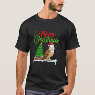 Schuur Uil Kerstboom Lights Funny Xmas Schuur Uil T-shirt