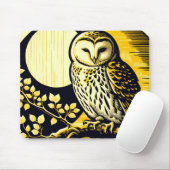 Schuur Uil Natuur Liefhebbers Uilen Tree Earth Day Muismat (Met muis)