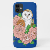Schuur Uil Roze Bloemen Blauw Case-Mate iPhone Case (Achterkant)