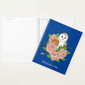 Schuur Uil Roze Bloemen Blauw Planner (Display)
