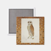 Schuur uil rustieke  natuur illustratie verjaard magneet (Voorkant / Achterkant)