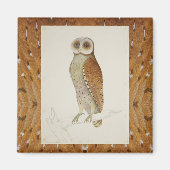 Schuur uil rustieke  natuur illustratie verjaard magneet (Voorkant)