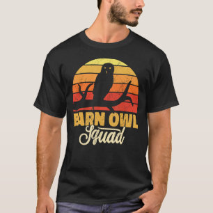 Schuur Uil Squad vogelkijkende schuur uilen retro  T-shirt