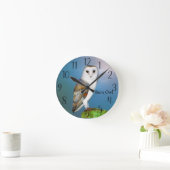 Schuur Uil Vogel Waterverf Schilderij Horloge Ronde Klok (Huis)