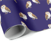 Schuur Uilen Patroon Wildlife Thema Navy Blue Cadeaupapier (Rol Hoek)