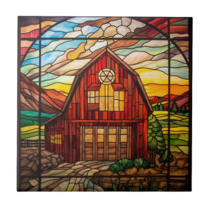 schuur van kunstglas tegeltje
