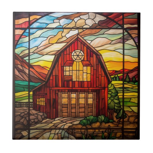 schuur van kunstglas tegeltje (Voorkant)