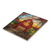 schuur van kunstglas tegeltje (Zijkant)