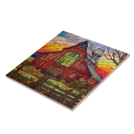 schuur van kunstglas tegeltje (Zijkant)