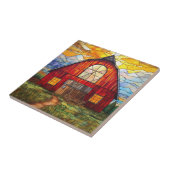 schuur van kunstglas tegeltje (Zijkant)