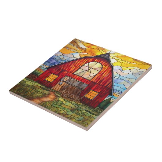 schuur van kunstglas tegeltje (Zijkant)