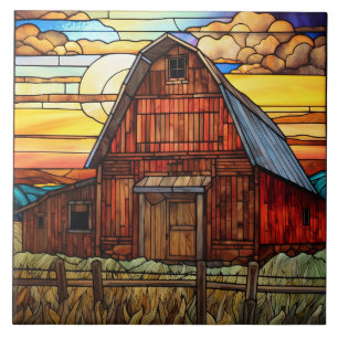 schuur van kunstglas tegeltje