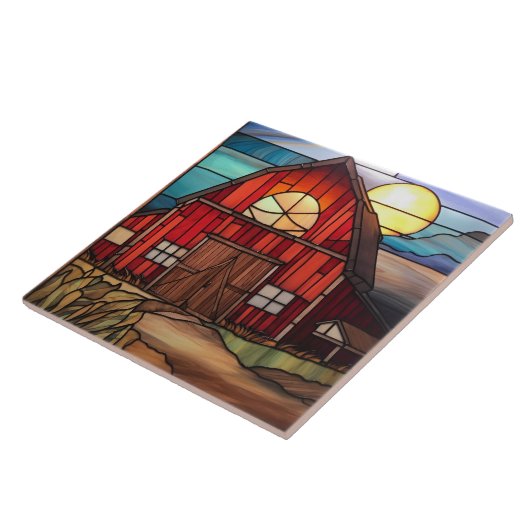 schuur van kunstglas tegeltje (Zijkant)