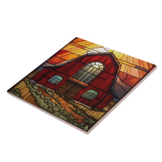 schuur van kunstglas tegeltje (Zijkant)