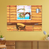 Schuur voor potgrond canvas afdruk (Insitu (Woonkamer))