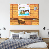 Schuur voor potgrond canvas afdruk (Insitu (Slaapkamer))