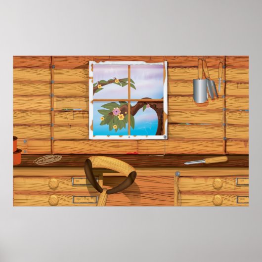 Schuur voor potgrond poster (Voorkant)