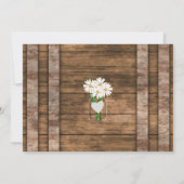 Schuur Wood Mason Jar - Witte Daisies Vrijgezellen Kaart (Achterkant)