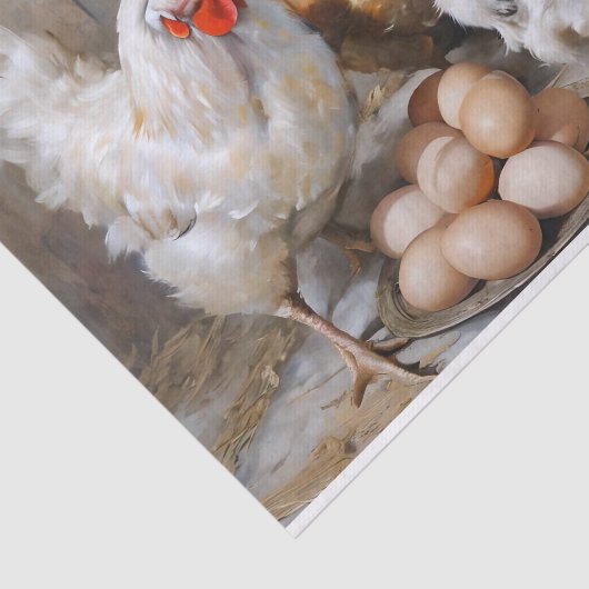 Schuur Yard Kippen en Eieren Decoupage Tissuepapier (Detail)