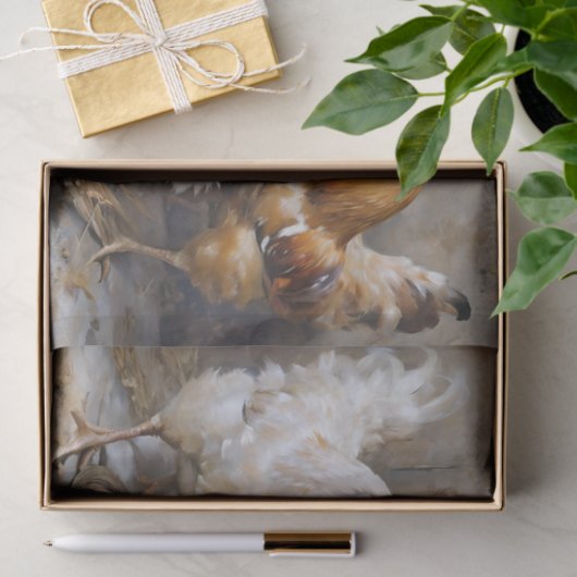 Schuur Yard Kippen en Eieren Decoupage Tissuepapier (Geschenk)