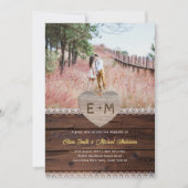 schuurbruiloft | Rustieke houten kant foto hart li Kaart (Voorkant)