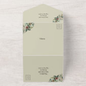 Schuurdeur en Bloemen Alles in één bruiloft uitnod All In One Uitnodiging (Buitenkant)