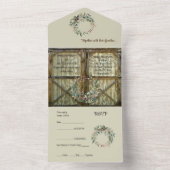 Schuurdeur en Bloemen Alles in één bruiloft uitnod All In One Uitnodiging (Binnen)